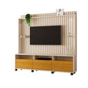 Ver imagem 2 de Estante Home Ripado Absoluto para Tv até 65 Polegadas -2 Portas e Nicho com Leds -rodizio -carmolar: