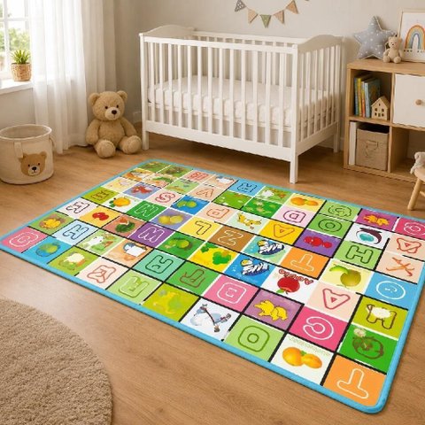 Tapete Infantil Dobrável Térmico Impermeável Educativo com Bolsa 200cm x 180cm