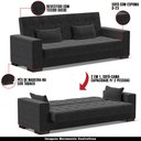 Ver imagem 4 de Sofá Cama Decorativo 210cm Beesley Suede Preto - Gran Belo