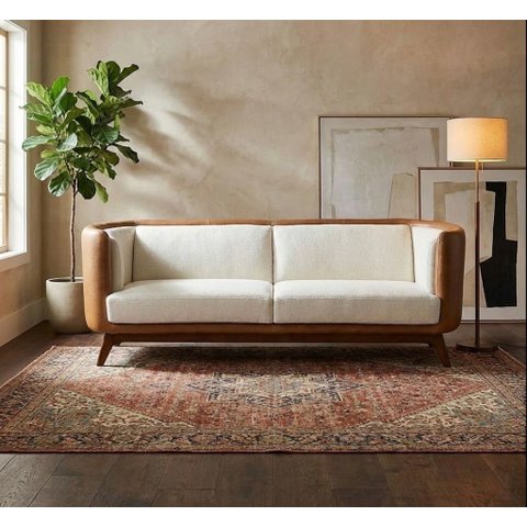 Sofá Dekorien Luminne 230cm Compose Corano Linho Terracota