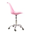 Ver imagem 3 de Kit 2 Cadeiras Office Base Cromada com Rodizio Giratória Saarinen Rosa + E-book