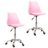 Kit 2 Cadeiras Office Base Cromada com Rodizio Giratória Saarinen Rosa + E-book - 2