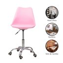 Ver imagem 5 de Kit 2 Cadeiras Office Base Cromada com Rodizio Giratória Saarinen Rosa + E-book