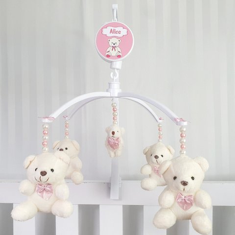 Mobile para Berço Musical Giratório Gravata Rosé