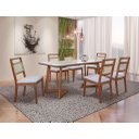 Ver imagem 1 de Sala de Jantar Madeira Maciça com 6 Cadeiras 1,60x0,90 Metros - Luna - Art Salas