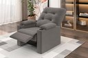 Ver imagem 1 de Poltrona Columbia Retrátil e Reclinável Porta Copos Suede Cinza - Xflex Sofás