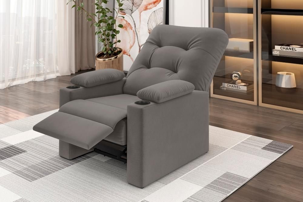 Poltrona Columbia Retrátil/reclinável Porta Copos Suede Xflex Sofás