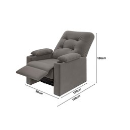 Poltrona Columbia Retrátil/reclinável Porta Copos Suede Xflex Sofás - 2