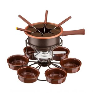 Aparelho de Fondue Giratório Antiaderente Carroussel Chocolate 16 Peças para Doces Chocolate