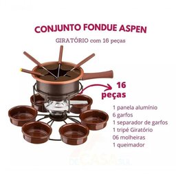 Aparelho de Fondue Giratório Antiaderente Carroussel Chocolate 16 Peças para Doces Chocolate - 2