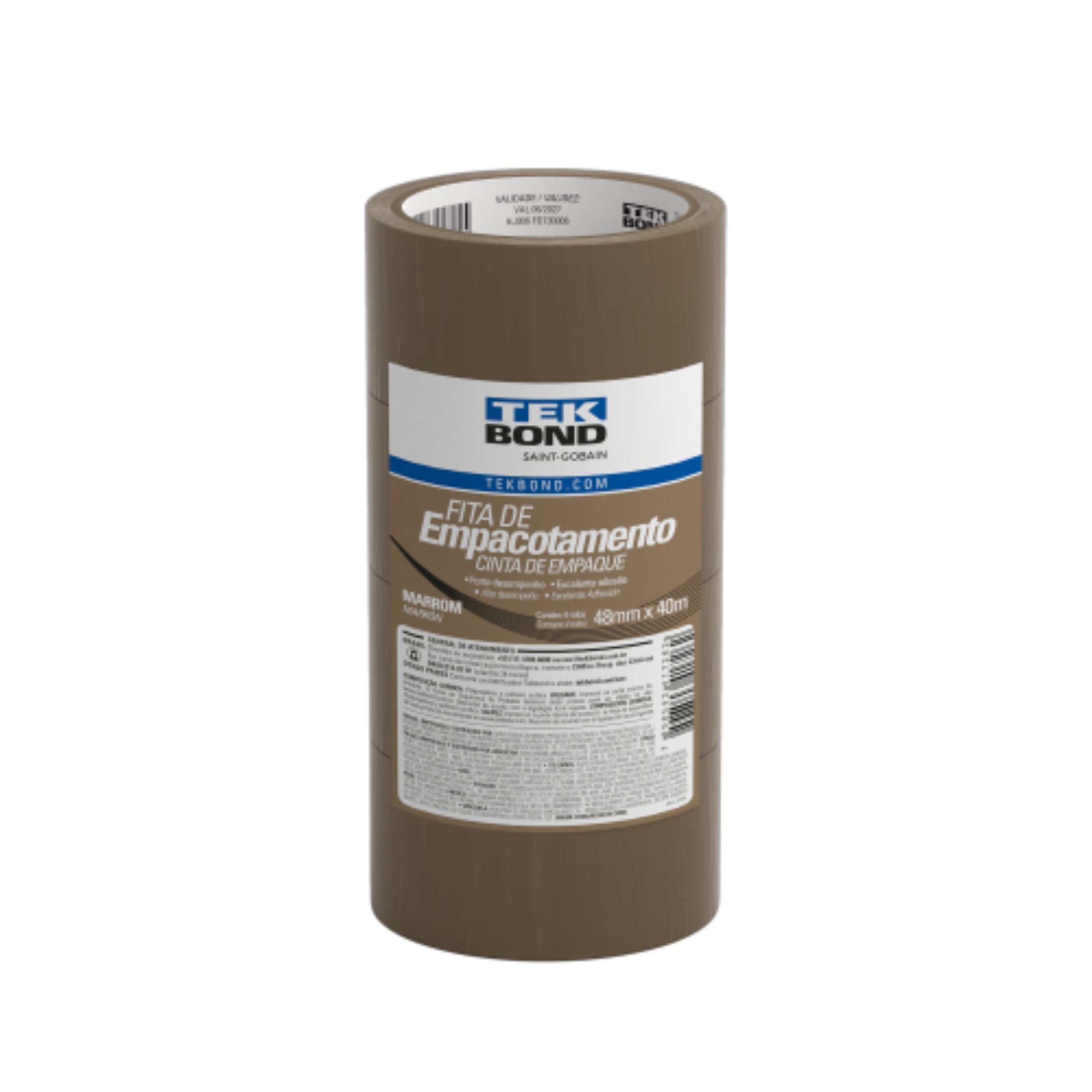 Kit 4 Fitas Tekbond Larga P/ Empacotamento Embalagens 48mmx40m Cor:4 Marrons