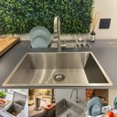 Ver imagem 1 de Kit Cuba Gourmet Profissional Torneira Slim+ Calha Úmida Inox + Lixeira de Embutir + Dispenser Cozix