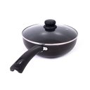 Ver imagem 6 de Panela Frigideira Tampa de Vidro Wok 24cm Antiaderente Alumínio - Preto