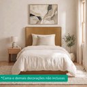 Ver imagem 7 de Cabeceira Painel Suspenso Solteiro 100 cm Luna Retangular Corino Whiskey Artte