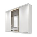 Ver imagem 2 de Guarda Roupa Casal com 1 Porta Espelhada 6 Gavetas - Diamond-Branco - Móveis Novo Horizonte