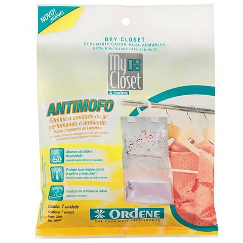 Sachê Anti Mofo Desumidificador Armários com Gancho Lavanda My Closet
