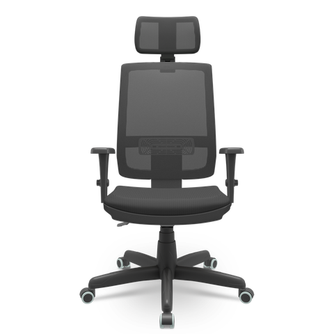 Cadeira Brizza com Apoio 3d Pp Backplax Plaxmetal - Aero Preto