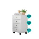 Ver imagem 7 de Gaveteiro 4 Gavetas com Rodizios Office Estônia - Branco