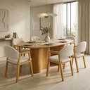 Ver imagem 1 de Mesa Jantar Aracaju Orgânica 180cm com 6 Cadeiras Akkegra:linho Areia