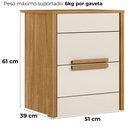 Ver imagem 3 de Kit 2 Mesas de Cabeceira Dhara 2 Gavetas 51 Cm Freijo Off White Moval