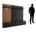 Ver imagem 3 de Painel para TV até 70 Polegadas 3 Portas Basculantes 1 Prateleira Camboriu Colibri