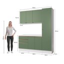 Ver imagem 4 de Armário de Cozinha Compacta 100% Mdf 190cm Branco/verde Celeste Kappesberg