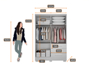 Ver imagem 4 de Guarda Roupa Solteiro Encant 4 Portas 3 Gavetas com Pe Nh Rei de Casa Neve