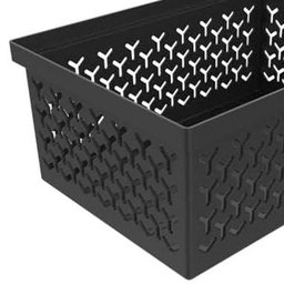 Cesto Organizador Preto Crippa Caixa Média Retangular Closet Escritório Banheiro - 3