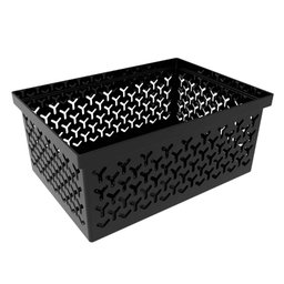 Cesto Organizador Preto Crippa Caixa Média Retangular Closet Escritório Banheiro - 1