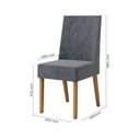 Ver imagem 4 de Conjunto Sala de Jantar Mesa Olivia 160cm Tampo MDF e Vidro Canto Arredondado 6 Cadeiras Flavia