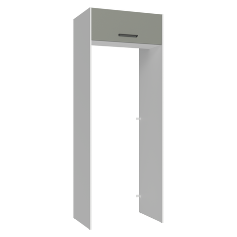 Porta-Geladeira 83 cm 1 Porta Basculante Branco/Cinza Agata Madesa