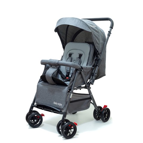 Carrinho de Bebê Passeio Reversível 15kg Baby Style Runner Compacto e Leve Cinza