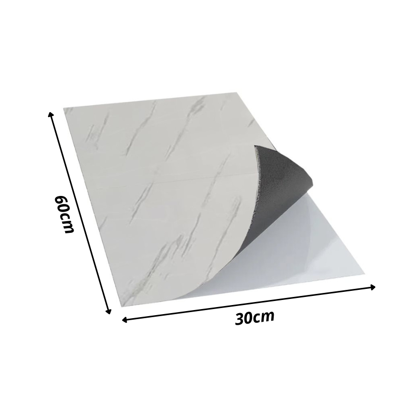 Kit 10 Placas Autocolantes Mármore Adesivo Vinílico Azulejo Branco Brilhoso 3d Brinovar - 9