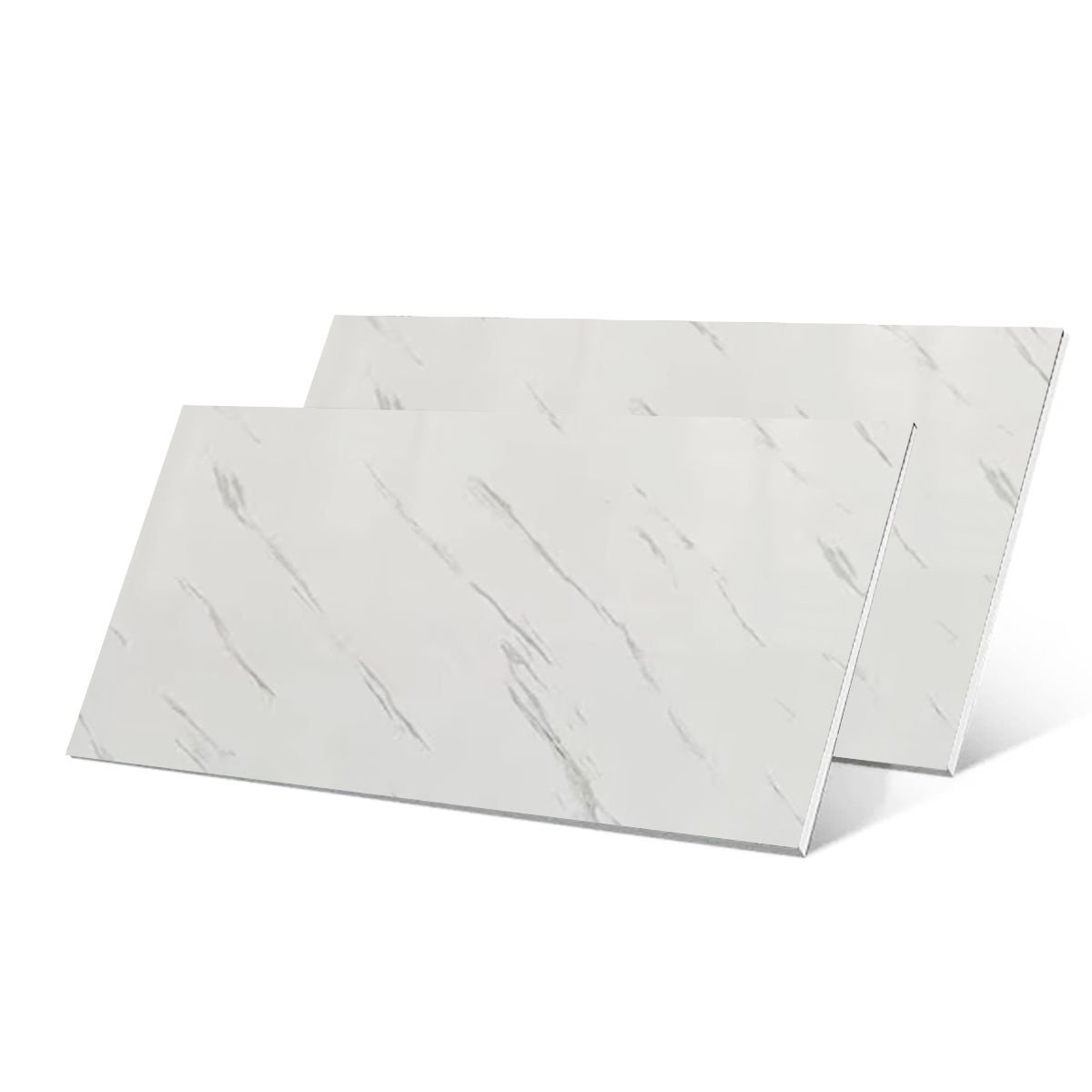 Kit 10 Placas Autocolantes Mármore Adesivo Vinílico Azulejo Branco Brilhoso 3d Brinovar - 4
