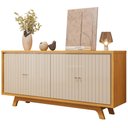 Ver imagem 3 de Aparador Buffet para Sala de Jantar 4 Portas 180cm Junia D05 Cedro Off White - Lyam Decor