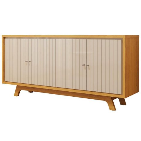 Aparador Buffet para Sala de Jantar 4 Portas 180cm Junia D05 Cedro Off White - Lyam Decor