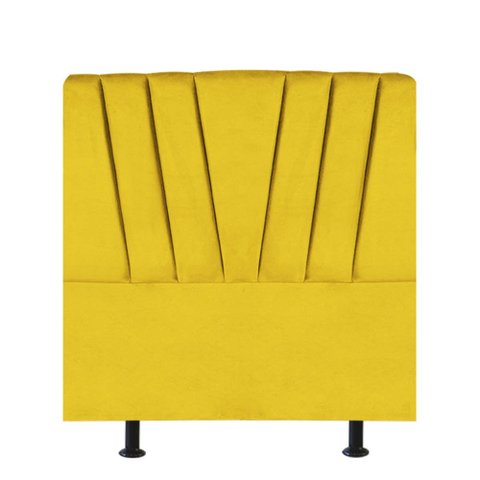 Cabeceira Estofada Bélgica 100cm Solteiro Para Cama Box Quarto Suede Amarelo - Gat Magazine