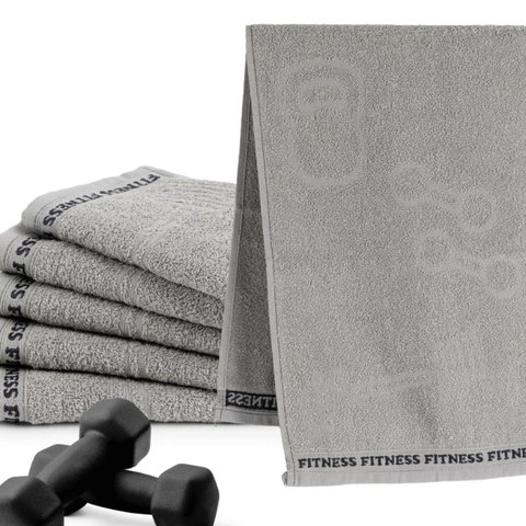 Toalha Academia Fitness 90x30cm Algodão 320g/m² Alta Absorção Cor Cinza