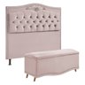 Conjunto Cabeceira/calçadeira Holanda 0,90 Cm Veludo Star Confort Conjunto Holanda Calçadeira Recami - 2