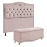 Conjunto Cabeceira/Calçadeira Holanda 0,90 cm Veludo Star Confort conjunto holanda calçadeira recami - 1