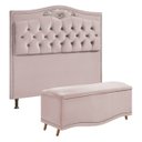 Ver imagem 1 de Conjunto Cabeceira/Calçadeira Holanda 0,90 cm Veludo Star Confort conjunto holanda calçadeira recami