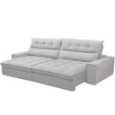 Ver imagem 6 de Sofá Retrátil Reclinável para Sala de Estar Living 290cm Dimas F04 Bouclê Cinza - Lyam Decor
