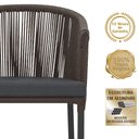 Ver imagem 3 de Mesa com 6 Cadeiras de Jantar Roma 120cm e Noronha em Alumínio Preto Corda Náutica Estofado 11 Trama