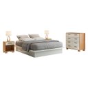 Ver imagem 2 de Conjunto para Quarto Base Cama com Cômoda e 2 Mesas de Cabeceira Mdf Off White Dalla Costa