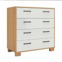 Ver imagem 7 de Conjunto para Quarto Base Cama com Cômoda e 2 Mesas de Cabeceira Mdf Off White Dalla Costa