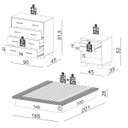 Ver imagem 3 de Conjunto para Quarto Base Cama com Cômoda e 2 Mesas de Cabeceira Mdf Off White Dalla Costa