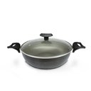 Ver imagem 1 de Panela Frigideira Caçarola Tampa de Vidro Wok 24 Cm Antiaderente Alumínio - Classy