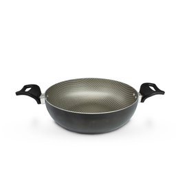 Panela Frigideira Caçarola Tampa de Vidro Wok 24 Cm Antiaderente Alumínio - Classy - 9
