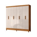Ver imagem 1 de Guarda Roupa Marajo Grande Quarto Casal 8 Portas 2 Gavetas Freijo com Off White