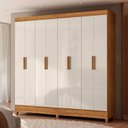 Ver imagem 2 de Guarda Roupa Marajo Grande Quarto Casal 8 Portas 2 Gavetas Freijo com Off White